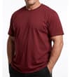 Thumbnail Maroon plain T-shirt worn by model, angled front view.